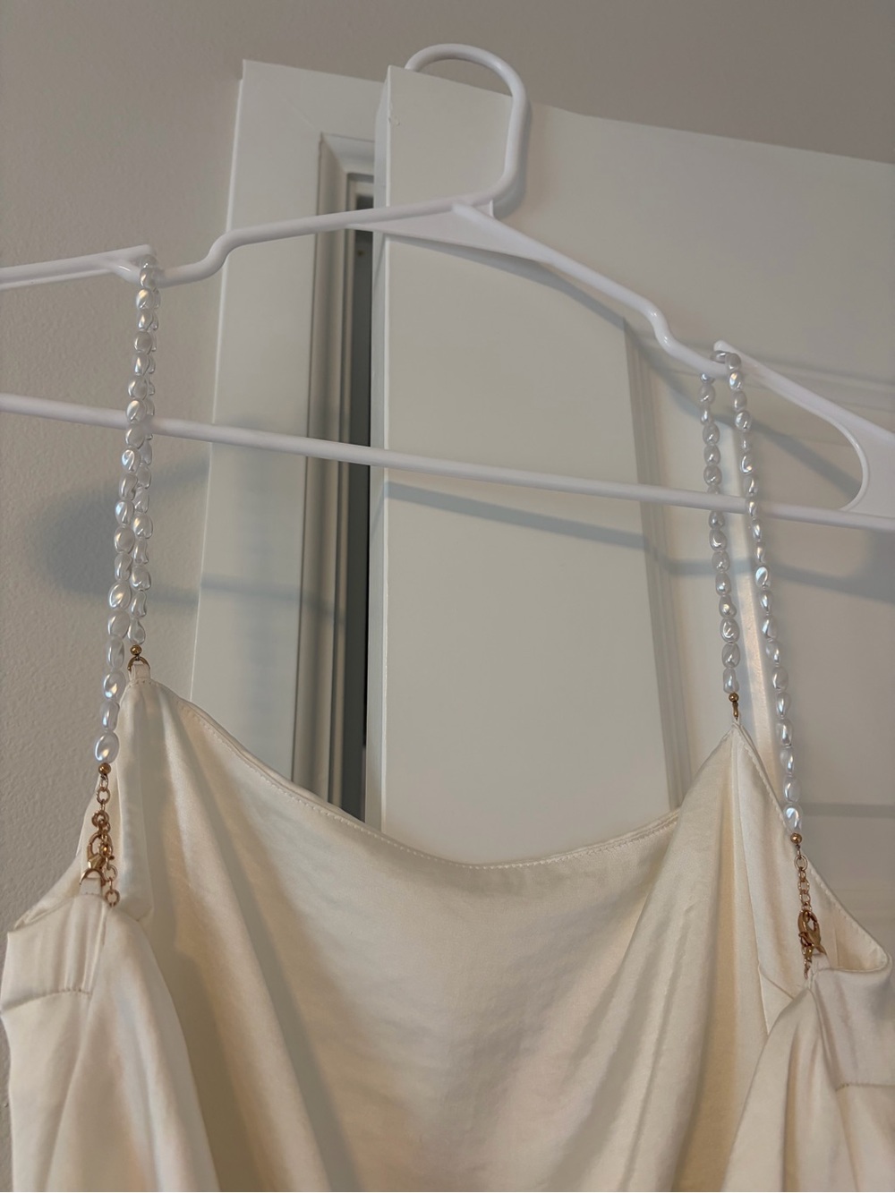 Abercrombie & Fitch Cream Slip Maxi Dress with Beaded Straps - Picture 10 of 10